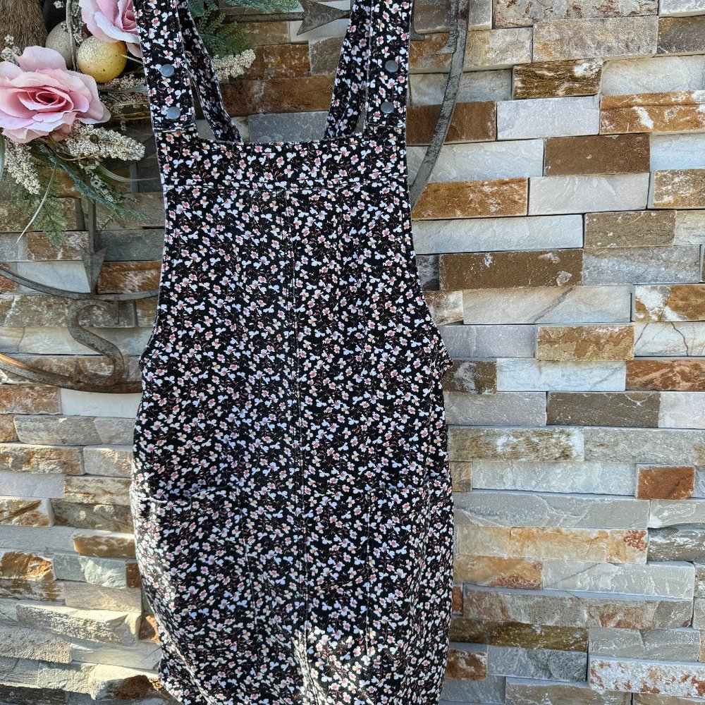 xhilaration Floral Corduroy Overall Dress‎